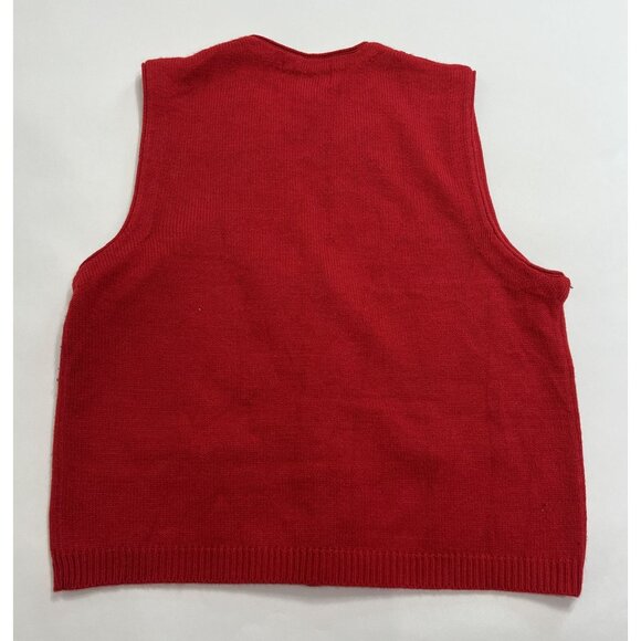 Sag Harbor V-Neck Sweater Vest in Red - Picture 4 of 4